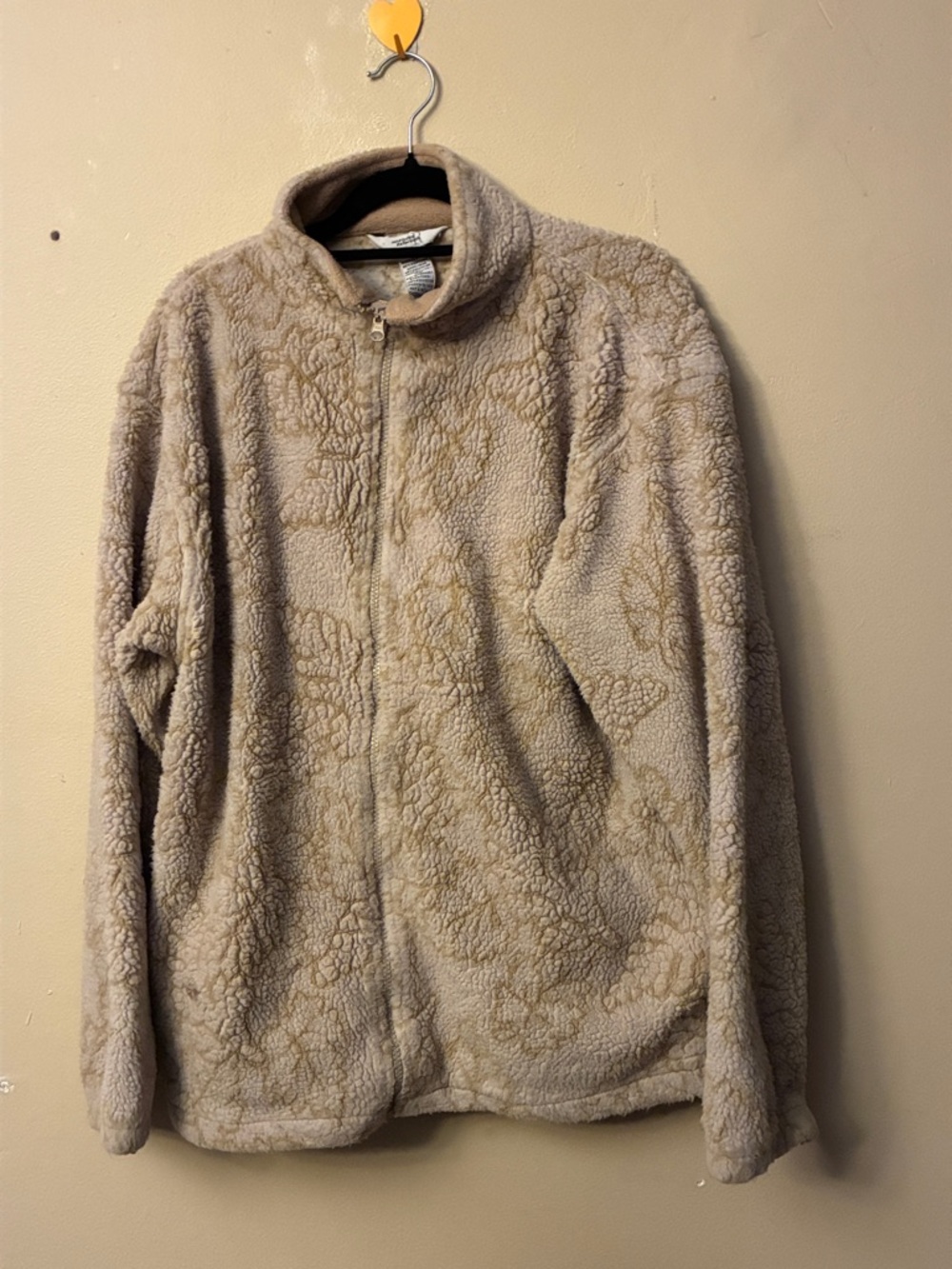 Northern Reflections Beige Sherpa Zip-Up Fleece Jacket